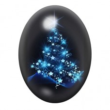 Cabochon en Verre Illustré Sapin de Noël 13x18, 18x25 ou 30x40mm pour la Création de Bijoux Fantaisie - DIY