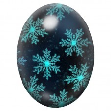 Cabochon en Verre Illustré Flocons Turquoise sur Fond Noir 13x18, 18x25 ou 30x40mm pour la création de bijoux fantaisie - DIY