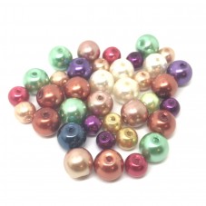 100 Perles Rondes Multicolores en Acrylique 6-8mm