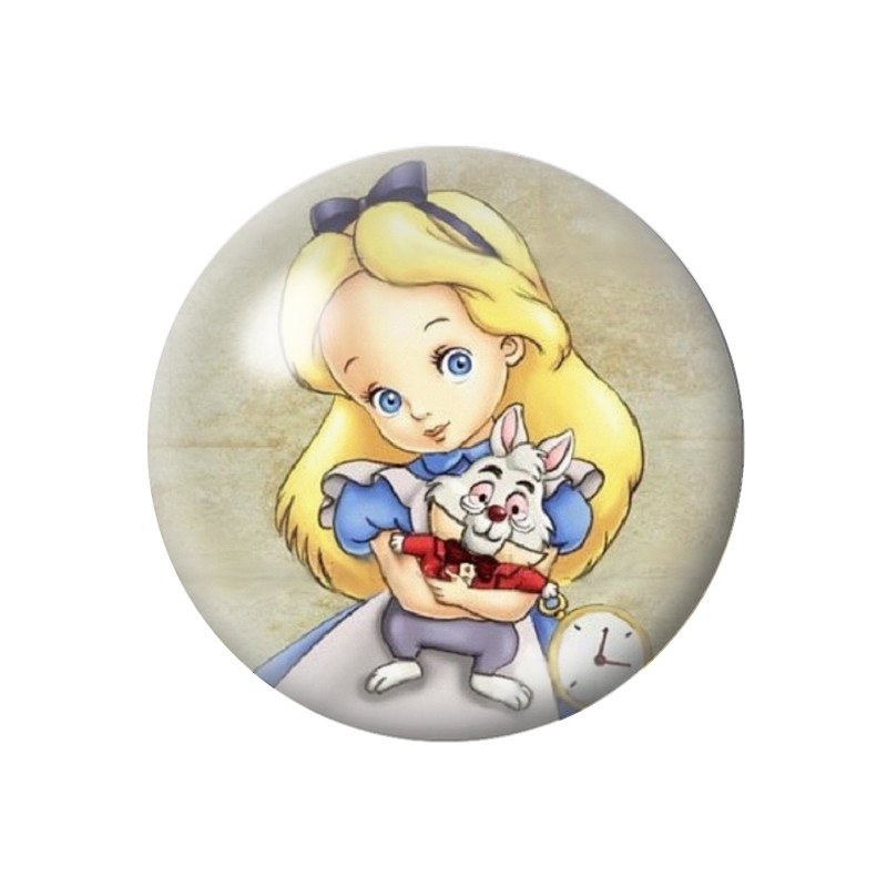 Cabochon en Verre Illustré Alice au Pays des Merveilles 12 à 25mm