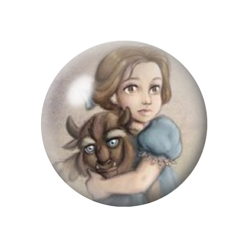 Cabochon en Verre Illustré Princesse Enfant 12 à 25mm