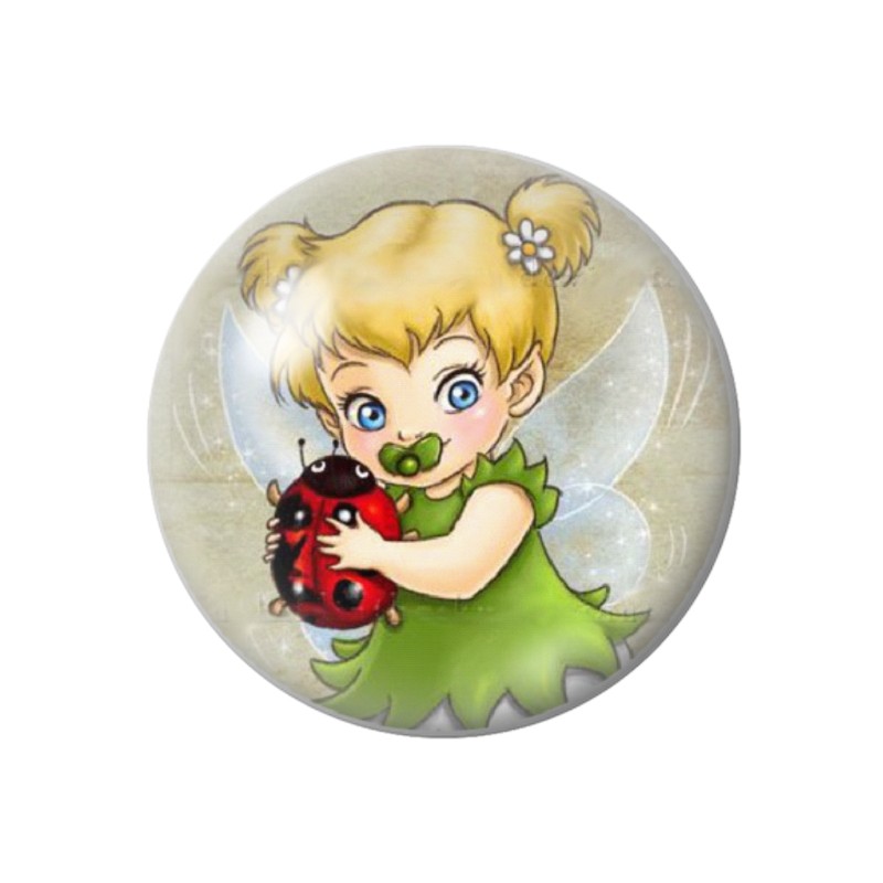 Cabochon en Verre Illustré Fée Enfant 12 à 25mm