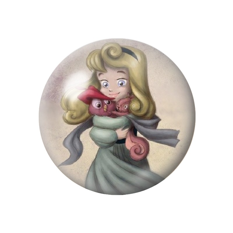 Cabochon en Verre Illustré Princesse Enfant 12 à 25mm