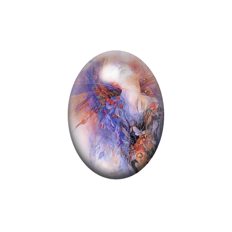 Cabochon en Verre Illustré Ange 13x18, 18x25 ou 30x40mm