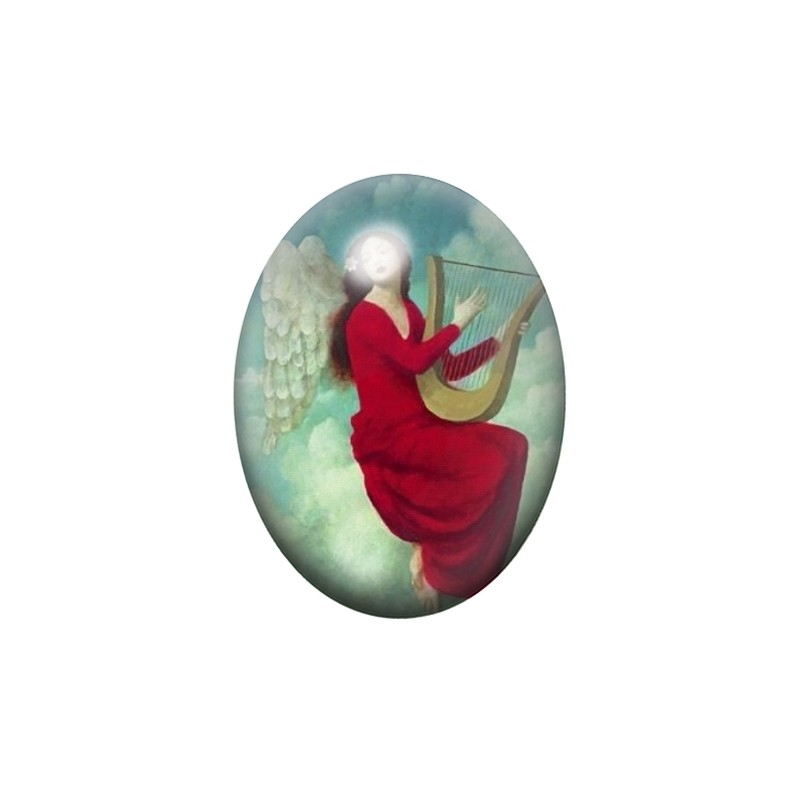 Cabochon en Verre Illustré Ange 13x18, 18x25 ou 30x40mm