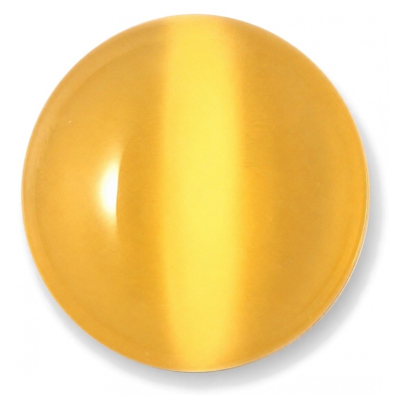Cabochon en Verre Œil de Chat Orange Clair 12mm [à l'unité]
