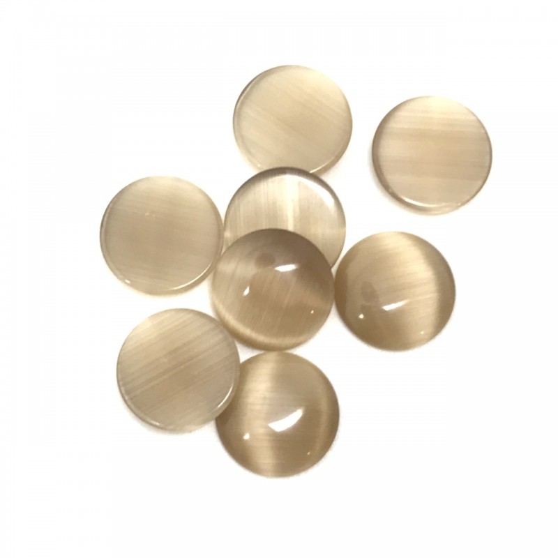 Cabochon en Verre Oeil de Chat Brun Clair 12mm [à l'unité]