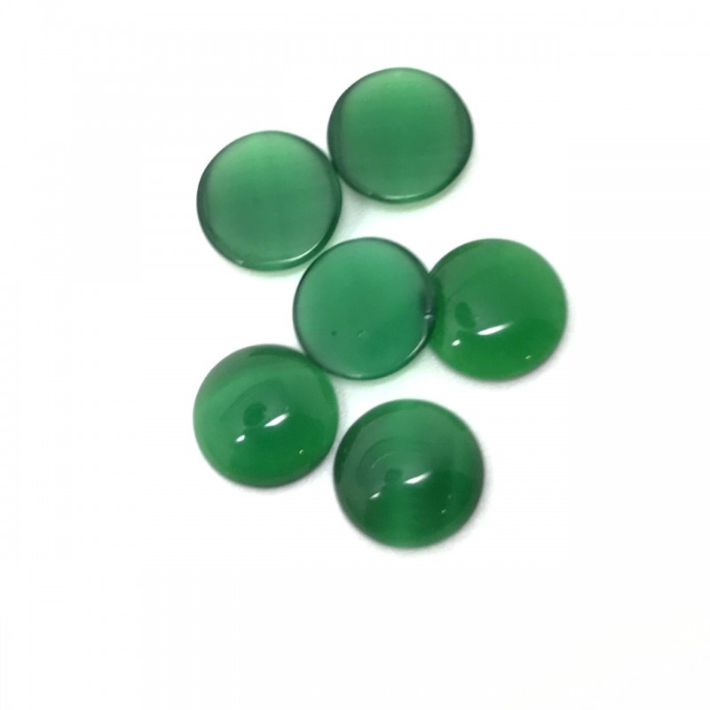 Cabochon en Verre Oeil de Chat Vert Émeraude 10mm [à l'unité]