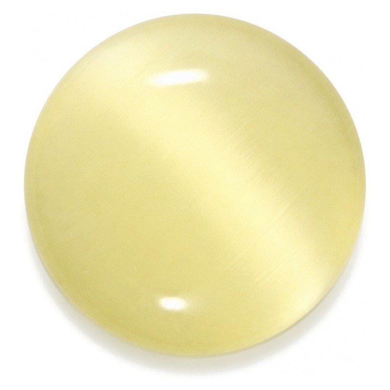 Cabochon en Verre Œil de Chat Jaune Pâle 10mm [à l'unité]