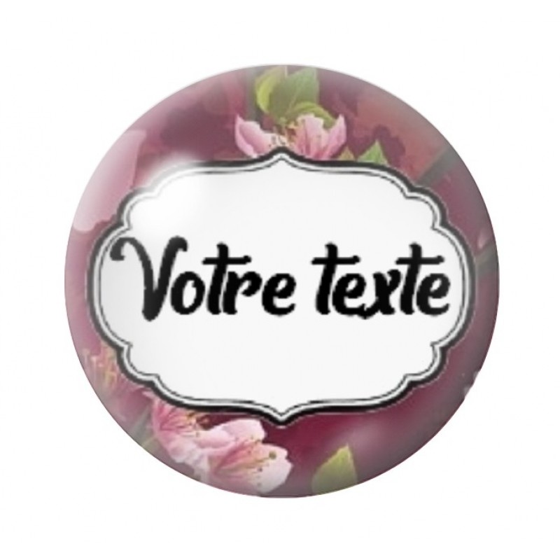 Cabochon en Verre "Texte à personnaliser" 20 ou 25mm