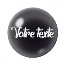 Cabochon en Verre Personnalisable Noir avec Texte Blanc 20 ou 25mm pour la Création de Bijoux Fantaisie – DIY