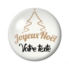 Cabochon en Verre Personnalisable Joyeux Noël et Sapin Doré 20 ou 25mm pour la Création de Bijoux Fantaisie – DIY