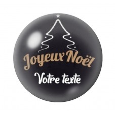 Cabochon en Verre Personnalisable Joyeux Noël Sapin Blanc 20 ou 25mm pour la Création de Bijoux Fantaisie – DIY