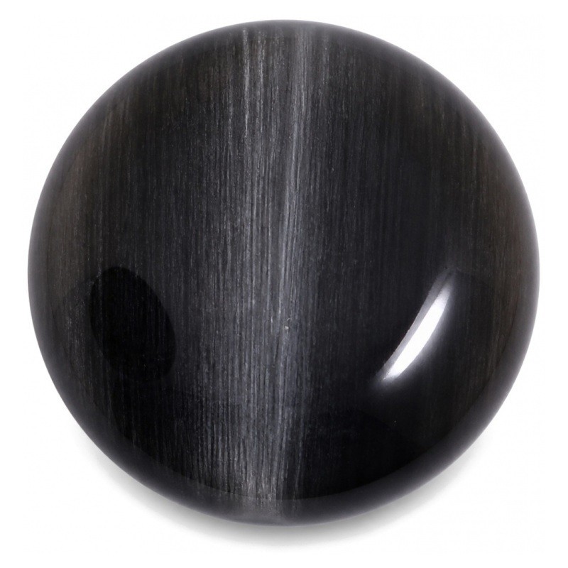 Cabochon en Verre Œil de Chat Noir Irisé 10mm [à l'unité]