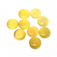 Cabochon en Verre Oeil de Chat Orange Clair 10mm [à l'unité] pour la Création de Bijoux Fantaisie - DIY