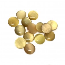 Cabochon en Verre Oeil de Chat Jaune Brun 10mm [à l'unité] pour la Création de Bijoux Fantaisie - DIY