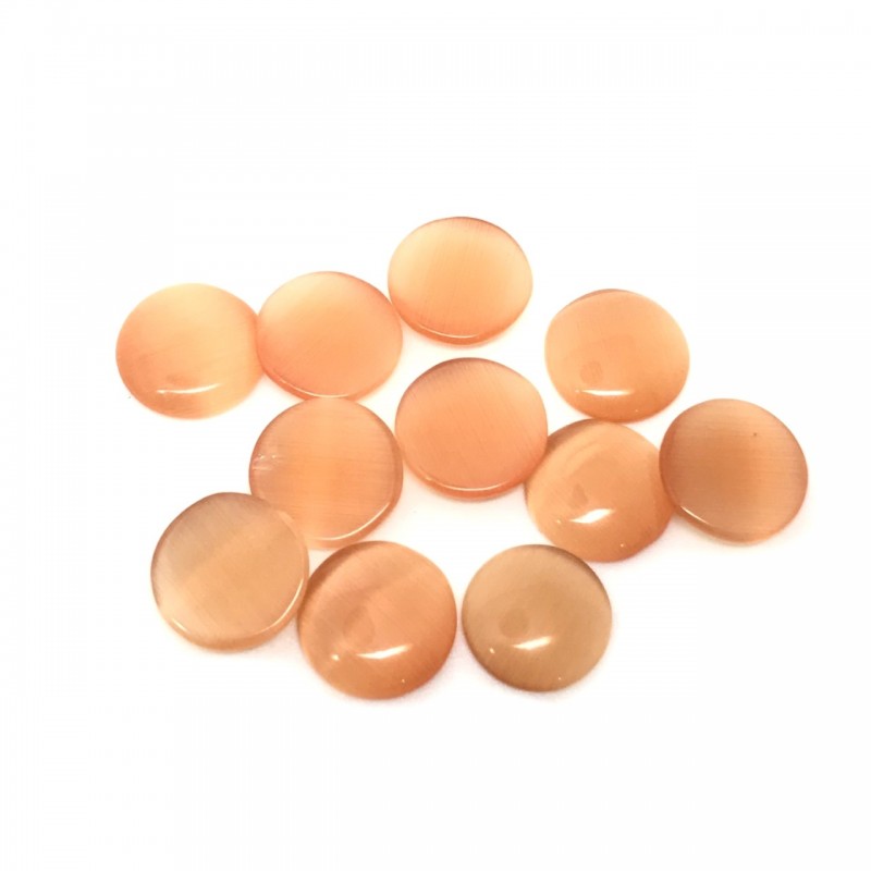 Cabochon en Verre Oeil de Chat Orange 10mm [à l'unité]