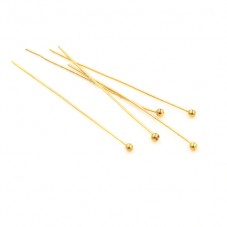 20 Clous Tiges à Boule en Acier Inoxydable Doré 4cm pour la Création de Bijoux Fantaisie - DIY