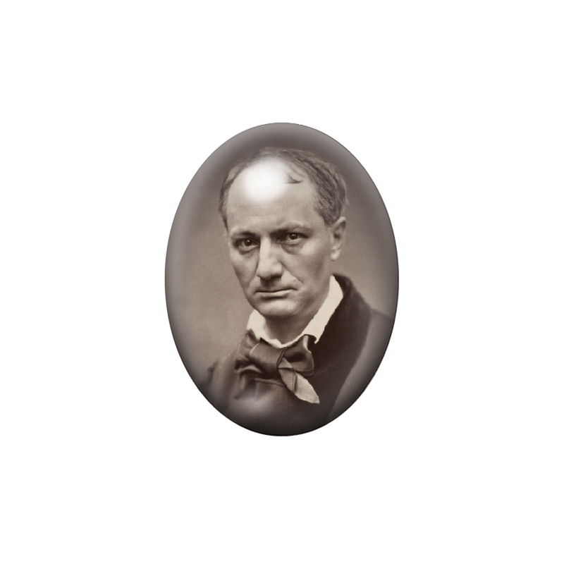 Cabochon en Verre Illustré Charles Baudelaire Écrivain 13x18, 18x25 ou 30x40mm