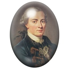 Cabochon en Verre Illustré Immanuel Kant Portrait Classique 13x18, 18x25 ou 30x40mm pour la création de bijoux fantaisie - DIY