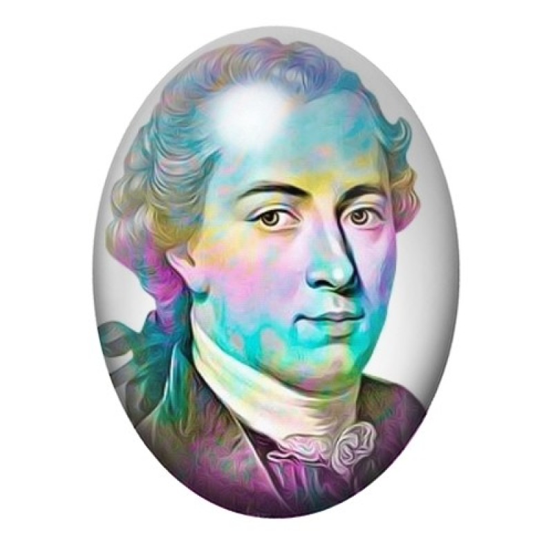 Cabochon en Verre Illustré Emmanuel Kant 13x18, 18x25 ou 30x40mm