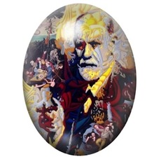 Cabochon en Verre Illustré Sigmund Freud Portrait Expressionniste 13x18, 18x25 ou 30x40mm pour la création de bijoux fantaisie -