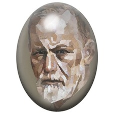 Cabochon en Verre Illustré Sigmund Freud Portrait Polygonal 13x18, 18x25 ou 30x40mm pour la création de bijoux fantaisie - DIY
