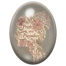 Cabochon en Verre Illustré Jane Austen Orgueil et Préjugés 13x18, 18x25 ou 30x40mm pour la création de bijoux fantaisie - DIY