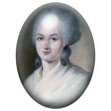 Cabochon en Verre Illustré Olympe de Gouges Portrait Classique 13x18, 18x25 ou 30x40mm pour la création de bijoux fantaisie - DI