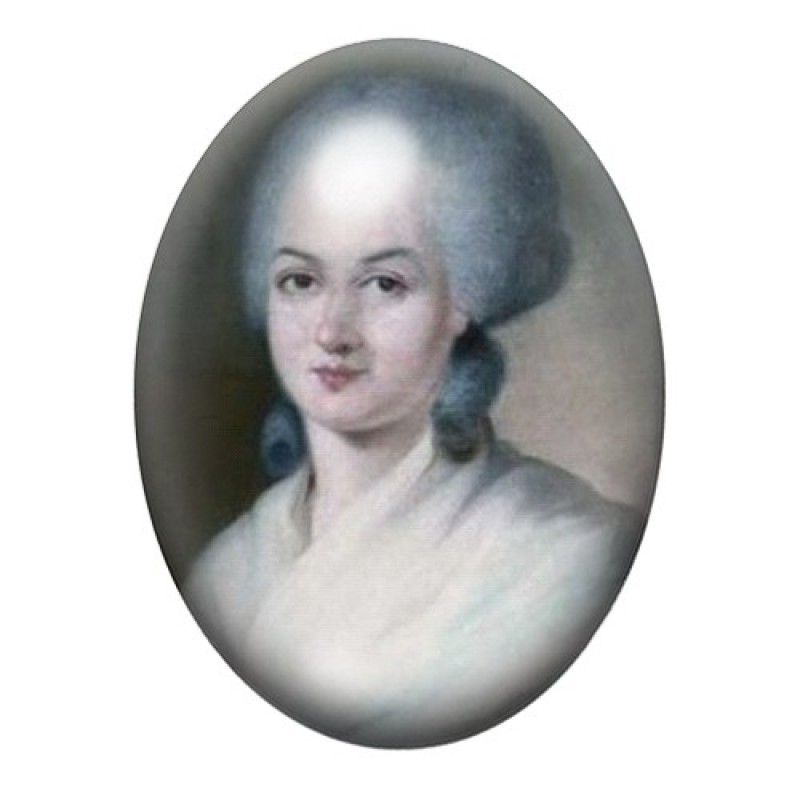Cabochon en Verre Illustré Olympe de Gouges 13x18, 18x25 ou 30x40mm