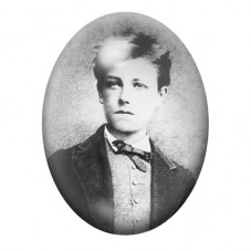 Cabochon en Verre Illustré Arthur Rimbaud Jeune au Nœud Papillon 13x18, 18x25 ou 30x40mm pour la création de bijoux fantaisie - 