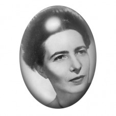 Cabochon en Verre Illustré Simone de Beauvoir Portrait Noir et Blanc 13x18, 18x25 ou 30x40mm pour la création de bijoux fantaisi