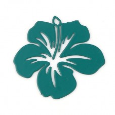 4 Breloques Pendentif Fleur Turquoise Estampe Filigrane Ajouré 21x19mm pour la Création de Bijoux Fantaisie - DIY