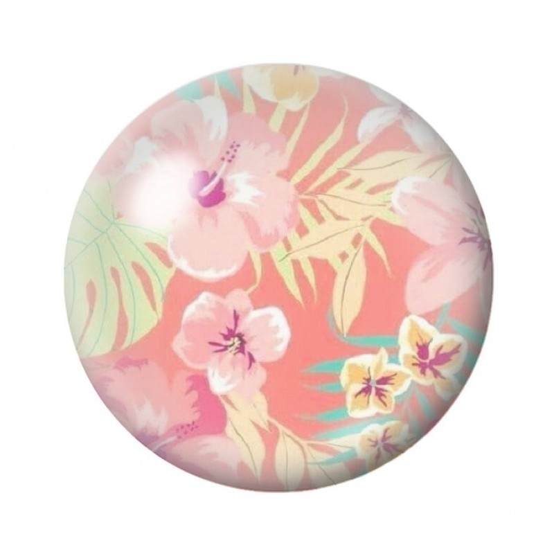 Cabochon en Verre Illustré Fleurs 12 à 25mm