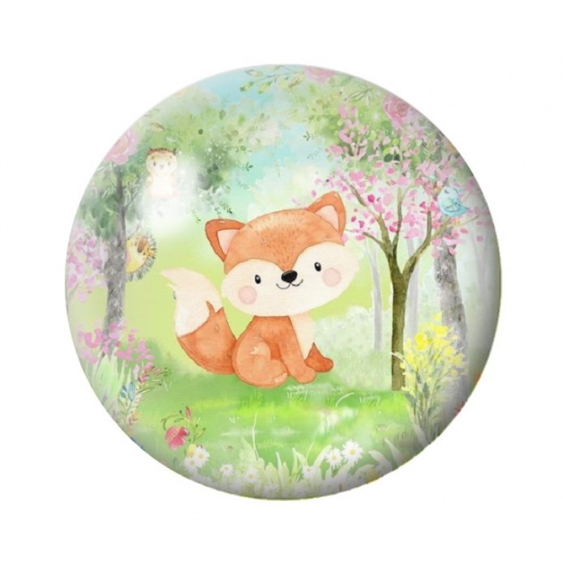 Cabochon en Verre Illustré Renard 12 à 25mm