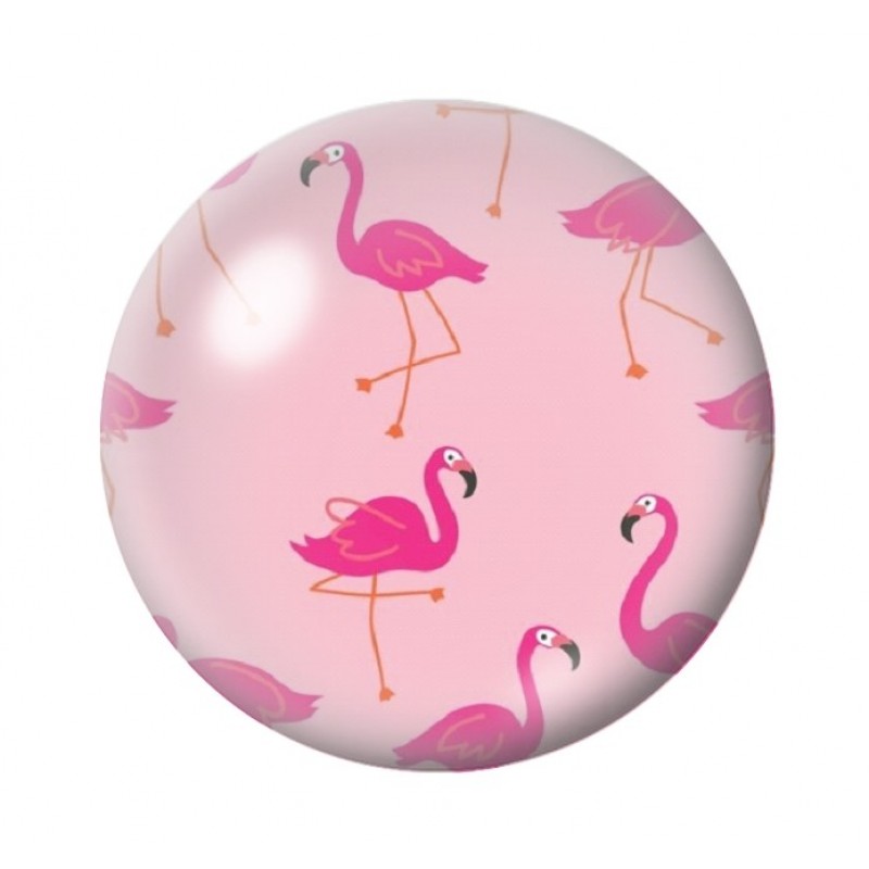 Cabochon en Verre Illustré Flamants Roses 12 à 25mm