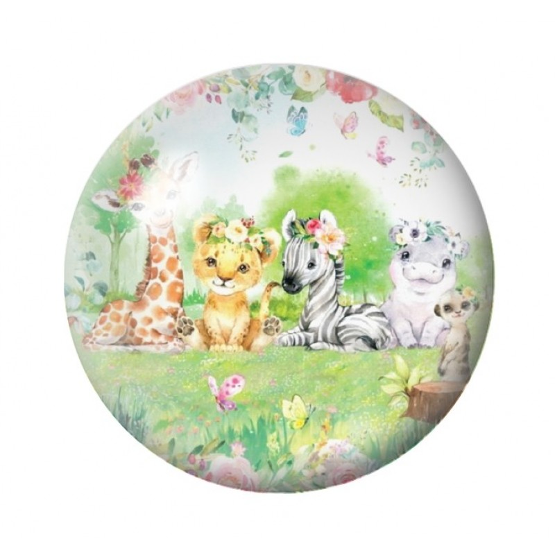 Cabochon en Verre Illustré Animaux de la Savane 12 à 25mm