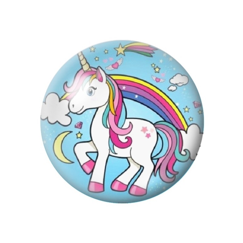 Cabochon en Verre Illustré Licorne 12 à 25mm