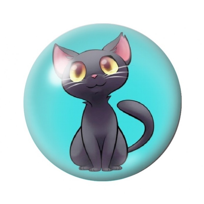 Cabochon en Verre Illustré Chat 12 à 25mm