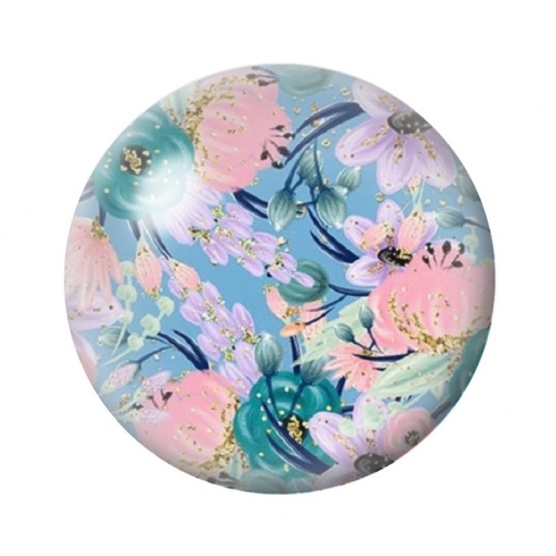 Cabochon en Verre Illustré Fleurs 12 à 25mm
