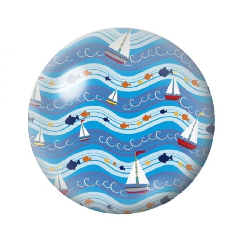 Cabochon en Verre Illustré Bateaux Mer 12 à 25mm