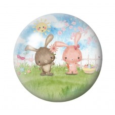 Cabochon en Verre Illustré Lapins Pâques 12 à 25mm pour la Création de Bijoux Fantaisie - DIY