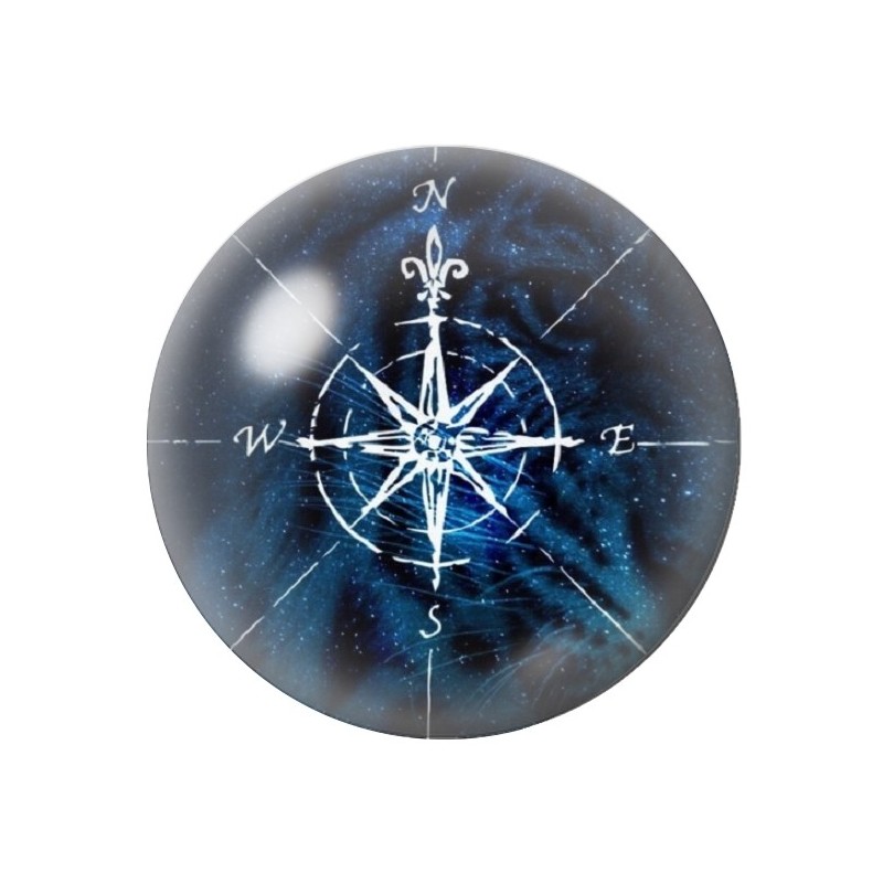 Cabochon en Verre Illustré Boussole 12 à 25mm
