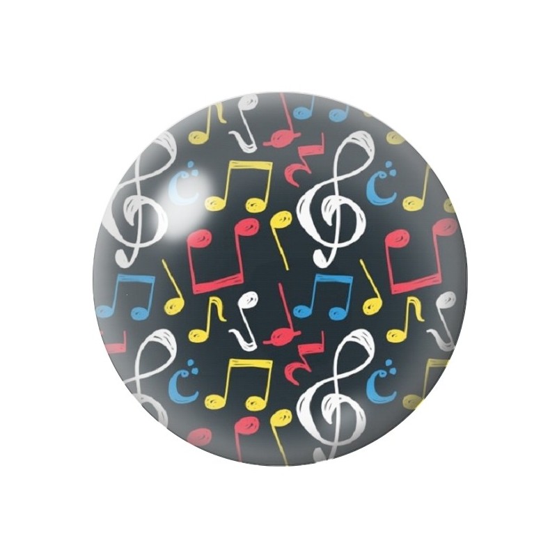 Cabochon en Verre Illustré Musique 12 à 25mm