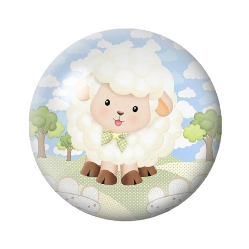 Cabochon en Verre Illustré Mouton 12 à 25mm