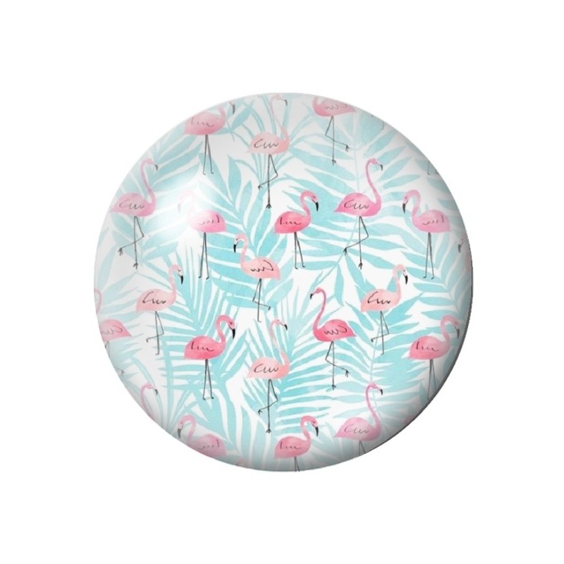 Cabochon en Verre Illustré Flamants Roses 12 à 25mm