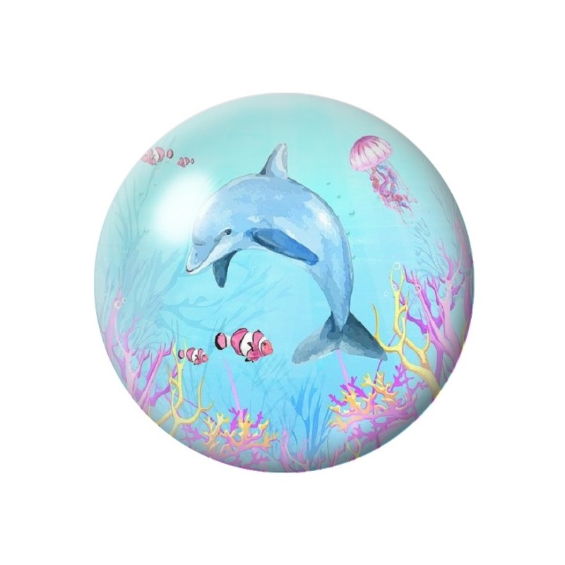 Cabochon en Verre Illustré Dauphin Mer 12 à 25mm