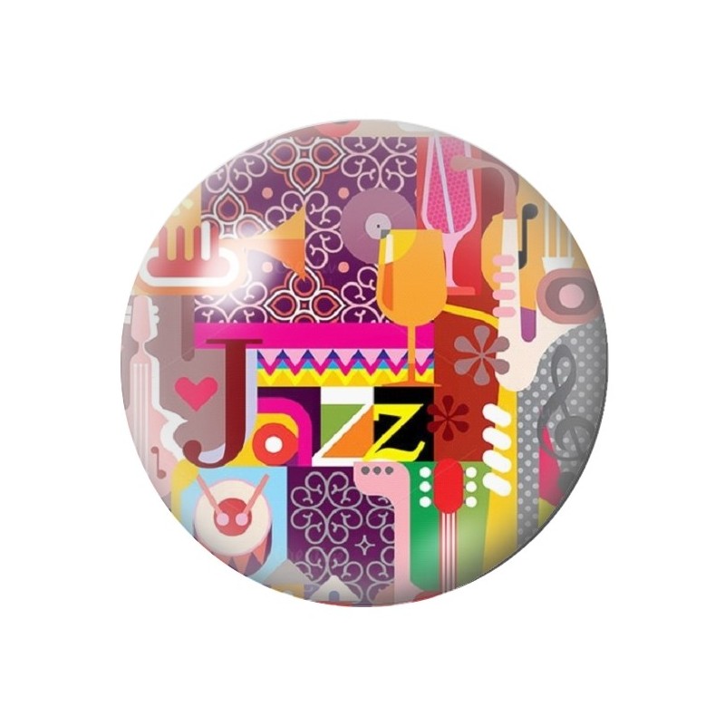 Cabochon en Verre Illustré Jazz Musique 12 à 25mm