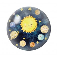 Cabochon en Verre Illustré Soleil planète 12 à 25mm pour la Création de Bijoux Fantaisie - DIY