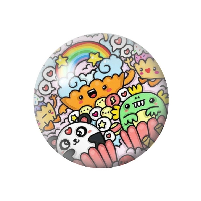 Cabochon en Verre Illustré Personnages 12 à 25mm